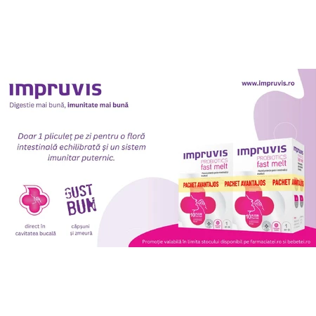 Impruvis Fast Melt pack with peach flavor, 2 x 10 sachets, Pharma Brands