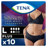 Tena Silhouette Plus Zwart, discreet absorberende slips voor dames, maat L, 10 stuks