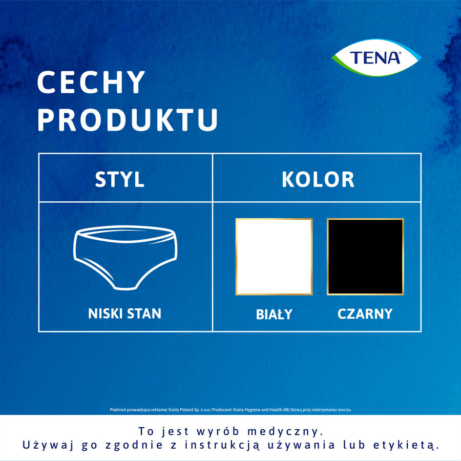 Tena Silhouette Plus Black, discreet absorbent panties for women, size L, 10 pieces