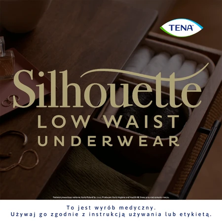 Tena Silhouette Plus Black, culotte absorbante discrète pour femmes, taille L, 10 pièces