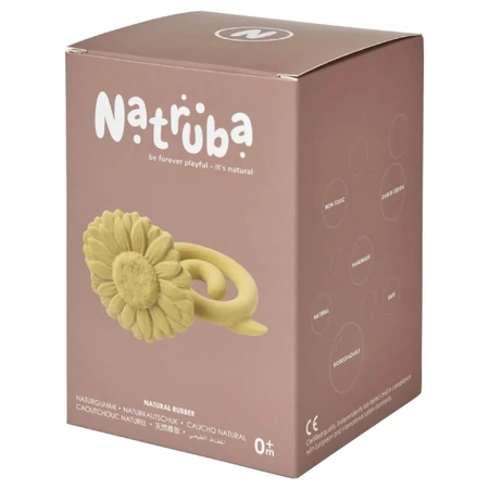 Natruba, Beißring aus Naturkautschuk, Sonnenblume, ab Geburt, 1 Stück