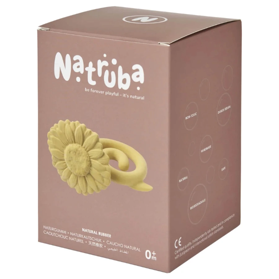 Natruba, Beißring aus Naturkautschuk, Sonnenblume, ab Geburt, 1 Stück