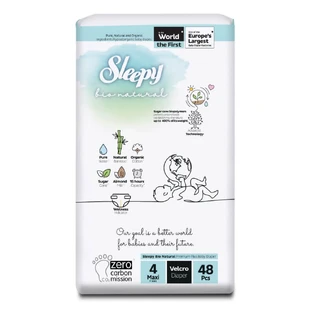 Luiers voor baby's, nr. 4, 7-14 kg, 48 stuks, Sleepy Bio Natural