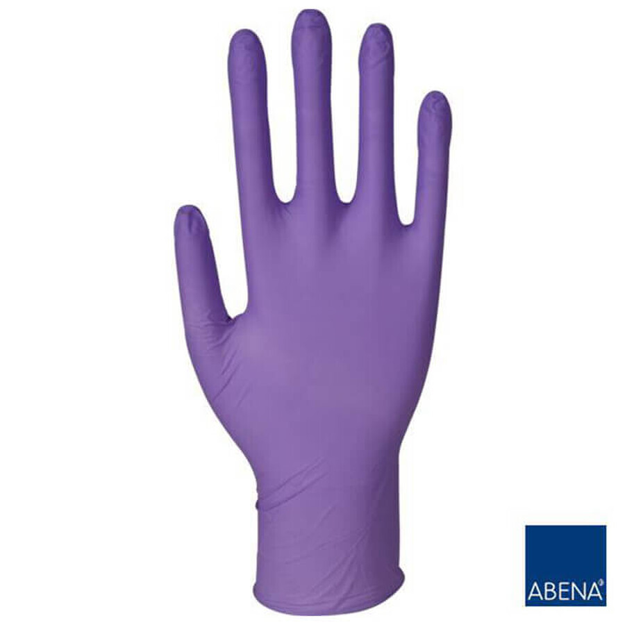 Abena, guantes de nitrilo, no estériles, sin polvo, violeta, talla XL, 100 unidades