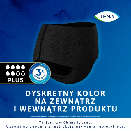 Tena Lady Pants Noir, absorberende slip, maat M, 75-105 cm, Plus, 9 stuks
