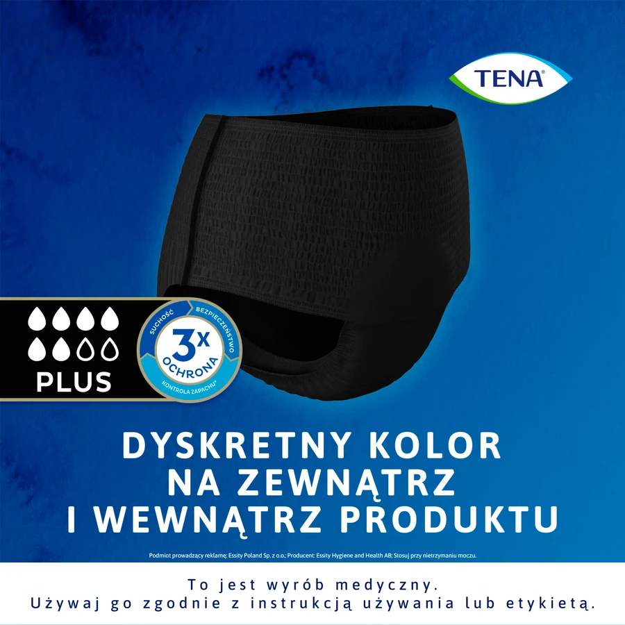 Tena Lady Pants Noir, absorberende slip, maat M, 75-105 cm, Plus, 9 stuks