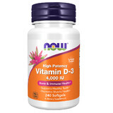 Now Foods Vitamina D-3 4000 UI, vitamina D, 240 capsule