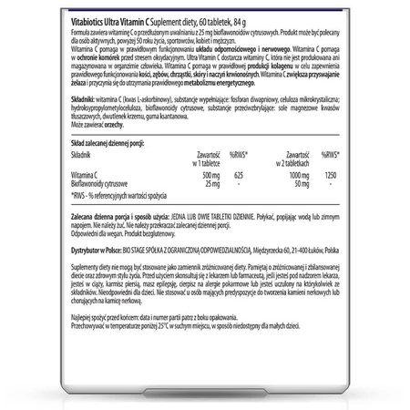 Vitabiotics Ultra Vitamine C 500 mg, 60 comprimés