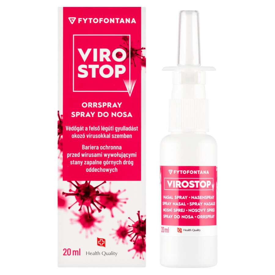 Fytofontana ViroStop, Nasenspray zum Schutz vor Viren, die Entzündungen der oberen Atemwege verursachen, 20 ml