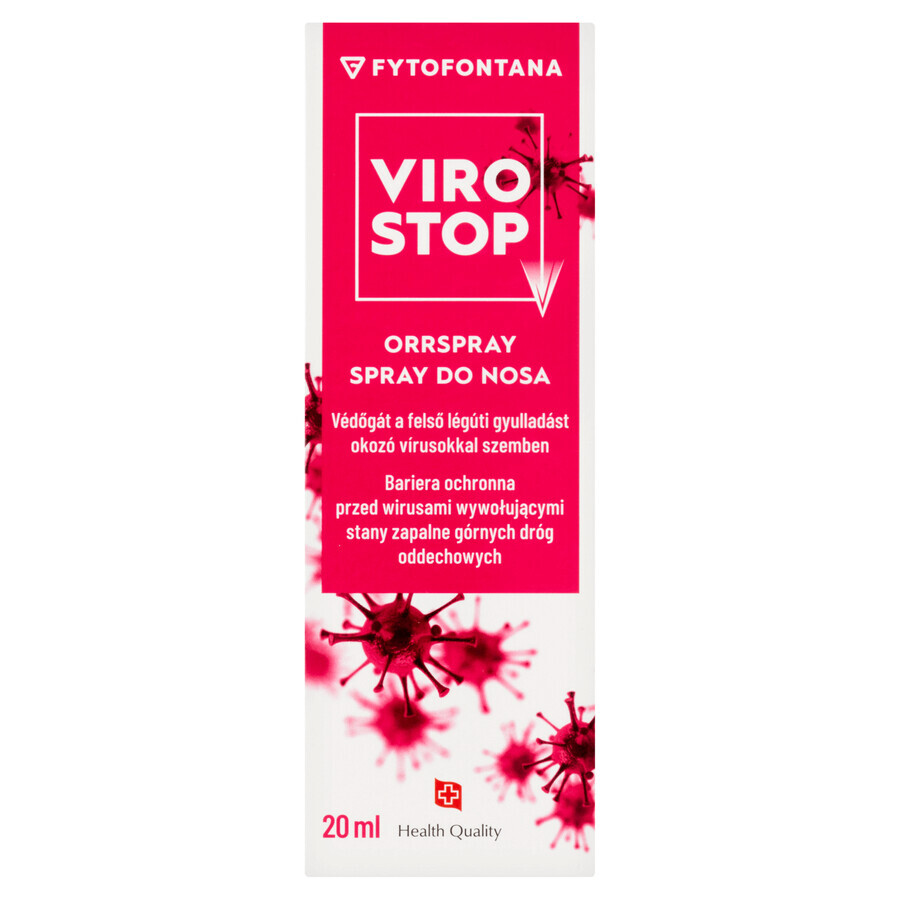 Fytofontana ViroStop, Nasenspray zum Schutz vor Viren, die Entzündungen der oberen Atemwege verursachen, 20 ml