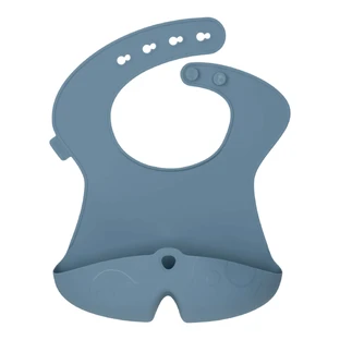 B.Box, babero de silicona con bolsillo abierto, retráctil, azul, a partir de 4 meses, 1 unidad