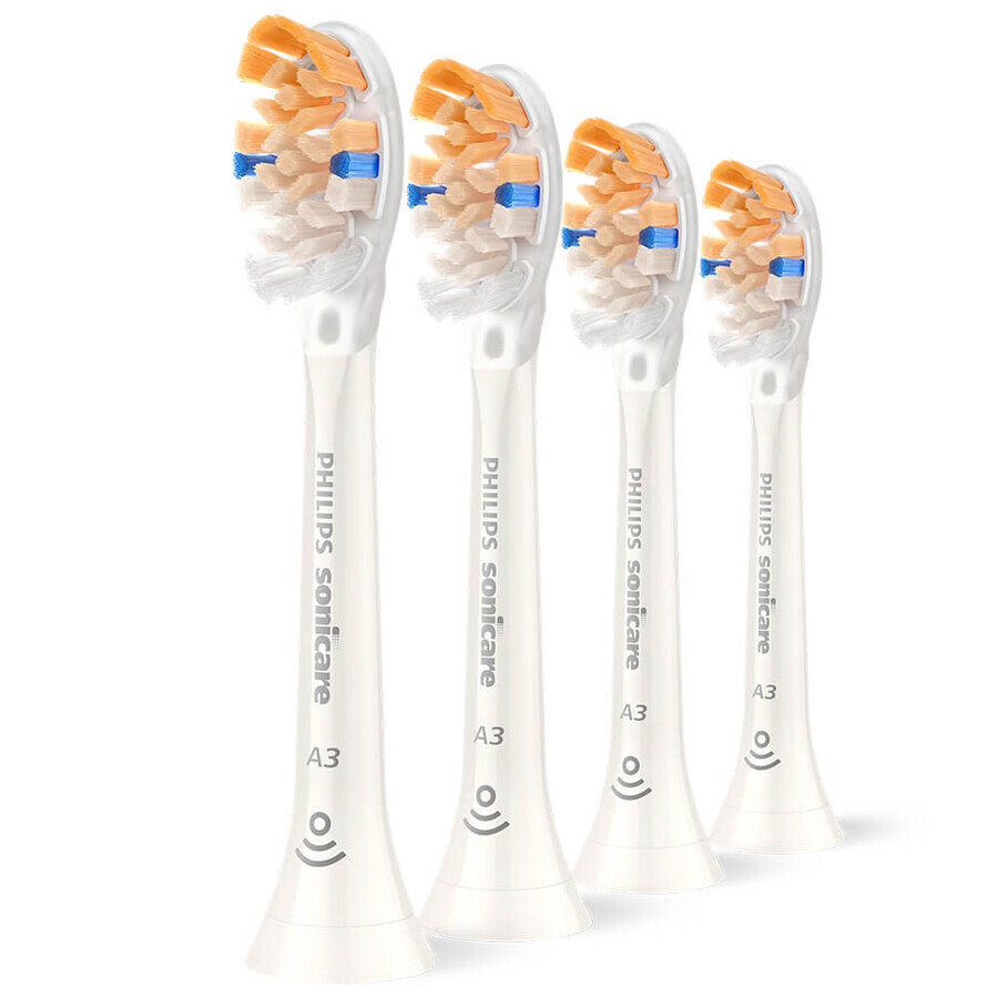 Philips, vârfuri de schimb pentru periuța de dinți sonică Sonicare A3 Premium All-in-One, alb, 4 bucăți