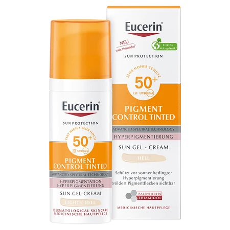 Eucerin Sun Protection Pigment Control, Anti-Pigmentierungs-Schutzfluid, farb. leicht, SPF 50+, 50 ml