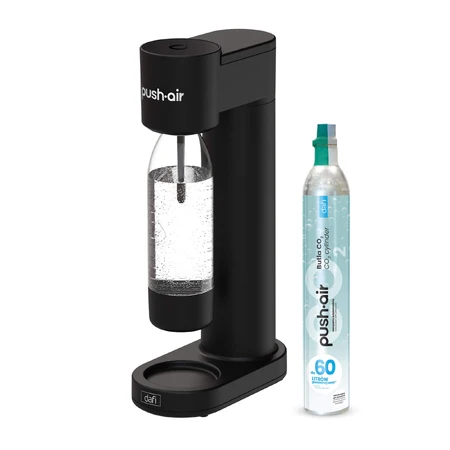 Dafi PushAir, water saturator, black + bottle, 0.7 l, 1 piece