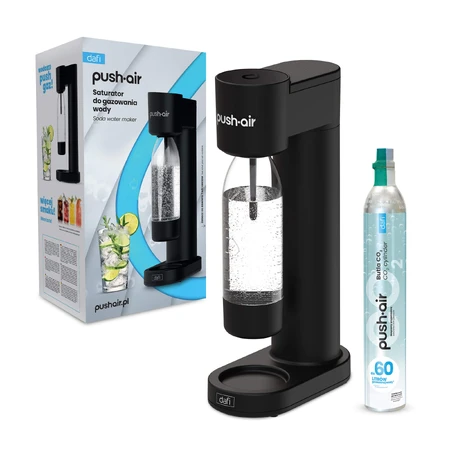 Dafi PushAir, water saturator, black + bottle, 0.7 l, 1 piece