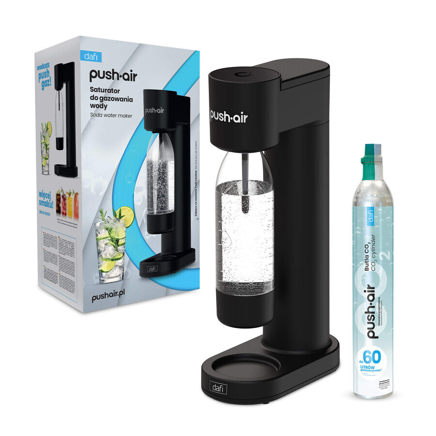 Dafi PushAir, Wasserbelüfter, schwarz + Flasche, 0,7 l, 1 Stück