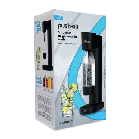 Dafi PushAir, water saturator, black + bottle, 0.7 l, 1 piece
