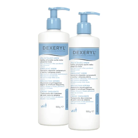Set Dexeryl, lindernde Creme für trockene Haut, 2 x 500 g