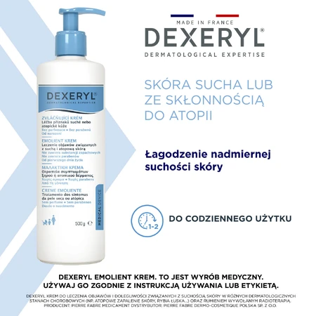 Set Dexeryl, lindernde Creme für trockene Haut, 2 x 500 g