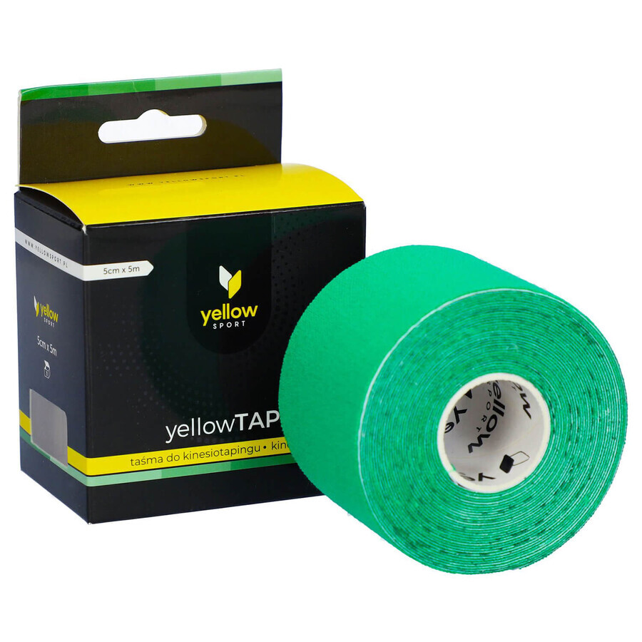 YellowSport YellowTape, kinesiotaping tape, green, 5 cm x 5 m