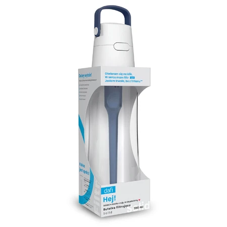Dafi Solid, bouteille filtrante, denim, 0,7 l + filtre à eau, 1 pièce