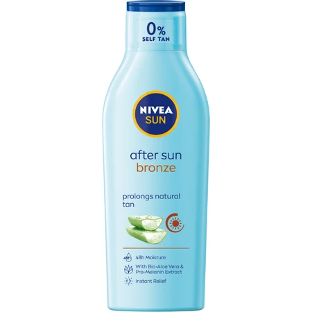 Nivea Sun Invisible Finish set, hydraterende zonnebrandcrème, SPF 50+, 150 ml + after sun verlengende lotion, 200 ml + gratis strandtasje