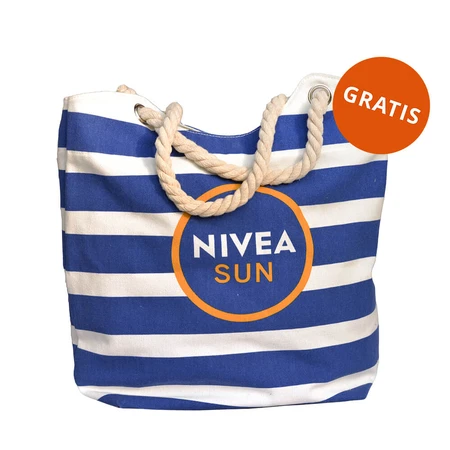Nivea Sun Invisible Finish set, hydraterende zonnebrandcrème, SPF 50+, 150 ml + after sun verlengende lotion, 200 ml + gratis strandtasje