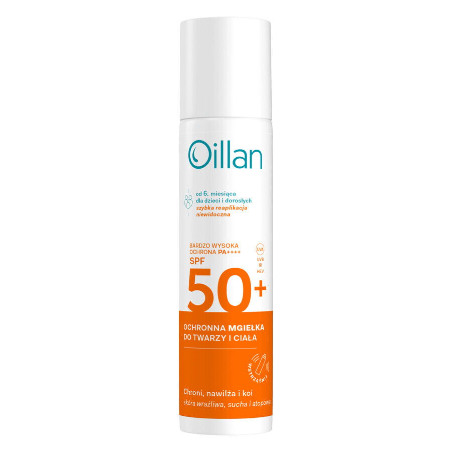 Oillan Sun, beschermingsspray voor gezicht en lichaam, vanaf 6 maanden, SPF 50+, 75 ml