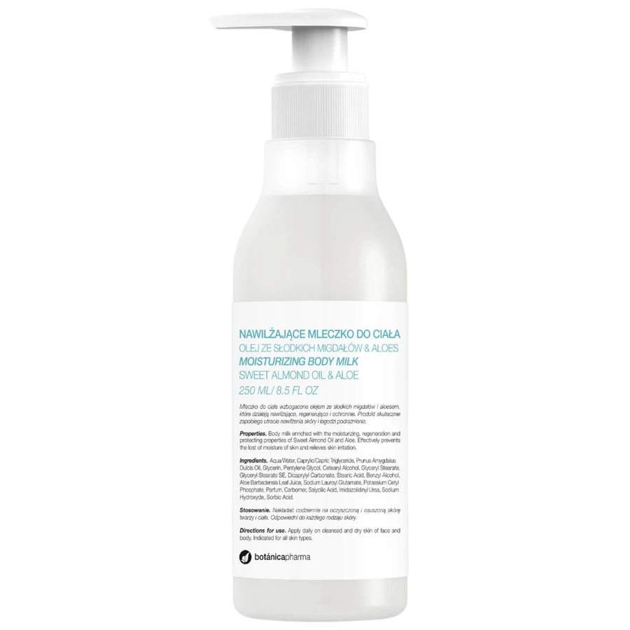 Botanicapharma, hydraterende bodymilk, zoete amandelolie en aloë vera, 250 ml
