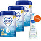 Bebilon Profutura CesarBiotik 2, leche de continuaci&#243;n, despu&#233;s de 6 meses, 3 x 800 g + Mustela Bebe Enfant Hydra Bebe, leche corporal, 300 ml gratis