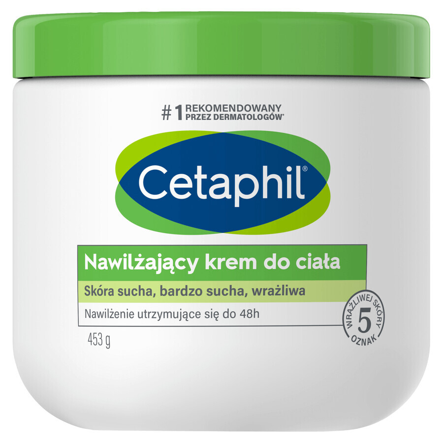 Cetaphil, crema corporal hidratante, para toda la familia, 453 g + hidratante facial con ácido hialurónico, crema de noche, 48 ml gratis