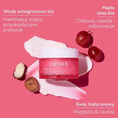 Caudalie VinoHydra, crema facial hidratante intensiva, 50 ml