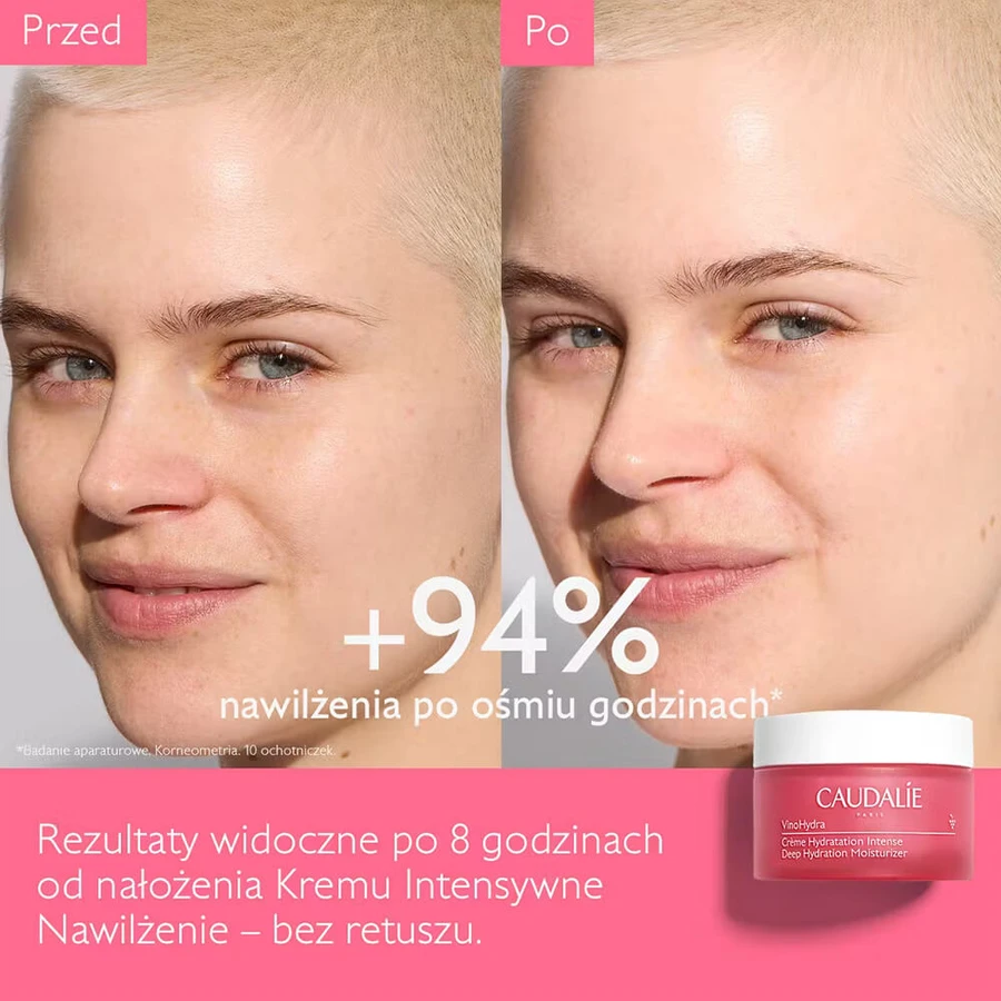 Caudalie VinoHydra, crema facial hidratante intensiva, 50 ml