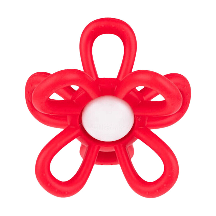 Dumel GiliGums, Rassel mit Beißring, Flower, rot, ab 3 Monaten, 1 Stück