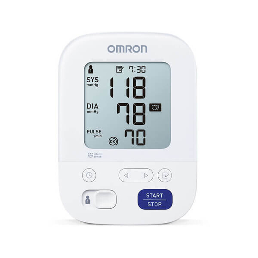 Omron M3 Comfort, automatic upper arm blood pressure monitor + free power adapter