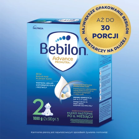 Bebilon Advance Pronutra 2, Folgemilch, über 6 Monate, 2 x 1000 g