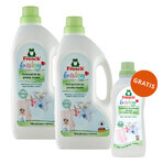 Set Frosch Baby, concentrat pentru spălarea hainelor pentru copii, 2 x 1500 ml + concentrat pentru clătirea hainelor pentru copii, 750 ml gratuit