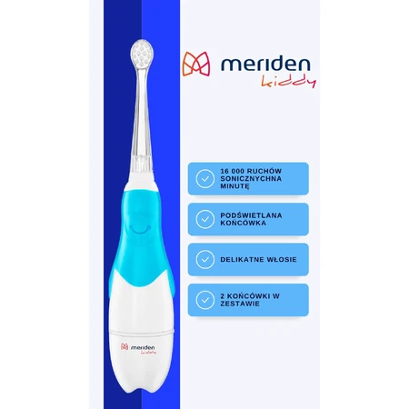 Meriden Kiddy, sonic toothbrush for children, blue, 0-4 years, 1 piece
