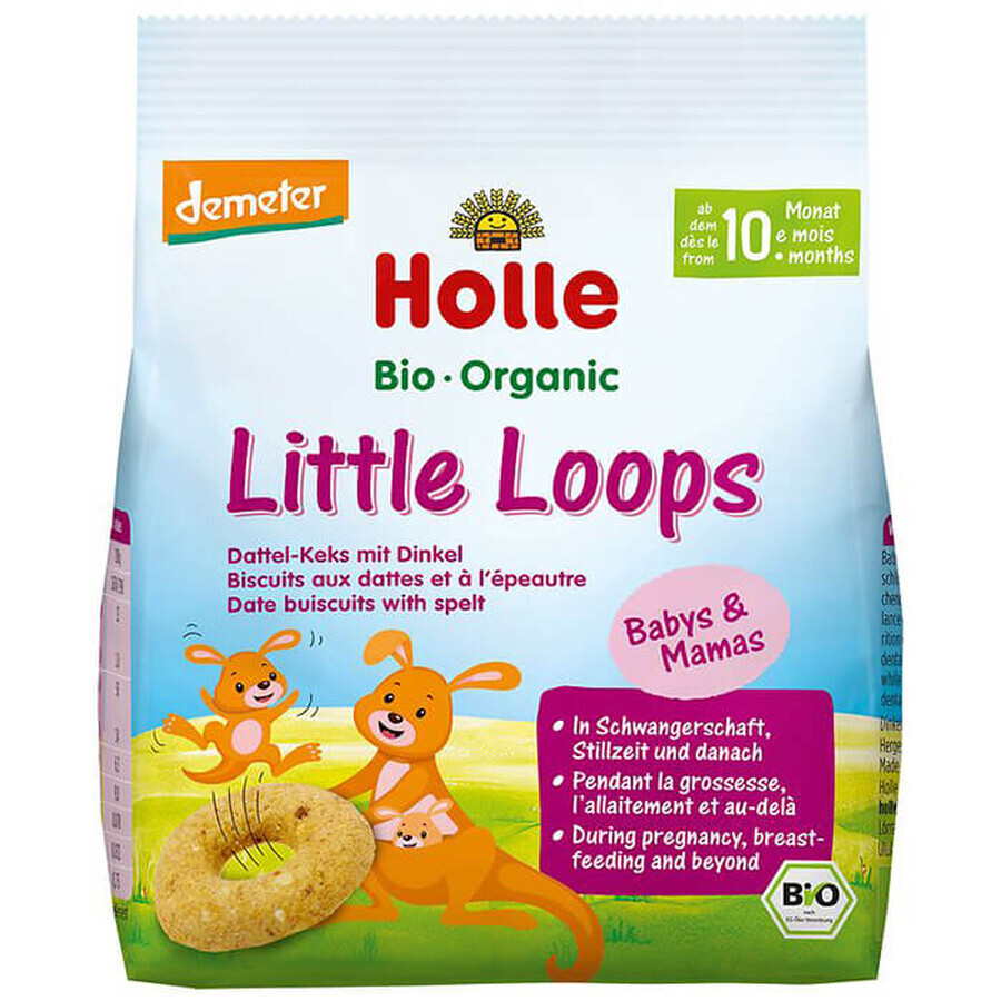 Holle Dinkel-Haferflocken-Kekse mit Dattel Bio, Little Loops, ab 10 Monaten, 80 g