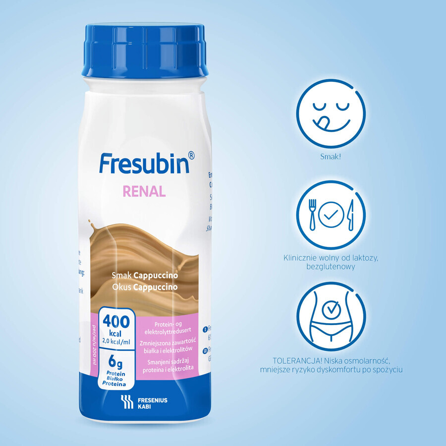Fresubin Renal, preparazione nutrizionale, gusto cappuccino, 4 x 200 ml CONFEZIONE CONTAMINATA
