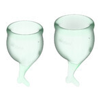 Satisfyer Feel Good, cupă menstruală, 15 ml + 20 ml, verde deschis, 2 bucăți