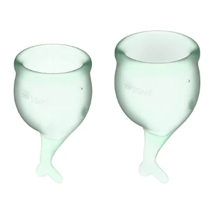 Satisfyer Feel Good, Menstruationstasse, 15 ml + 20 ml, Hellgrün, 2 Stück
