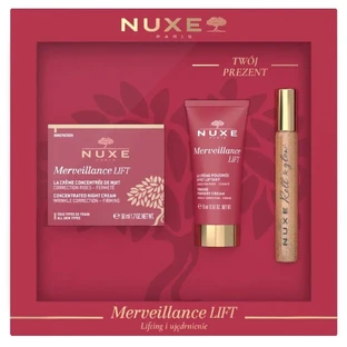 Set Nuxe Merveillance Lift, Nachtcreme, 50 ml + Tagescreme, 15 ml + Huile Prodigieuse Or, Roll on, 8 ml