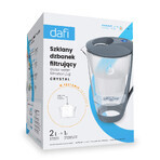 Dafi Crystal Led, glazen filterkan, staal, 2 l + Unimax filter, 1 stuk