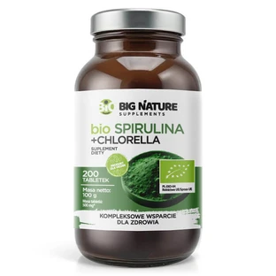 Big Nature Bio Spirulina + Chlorella, 200 tabletten