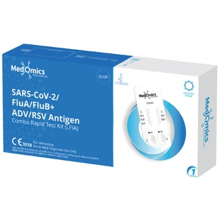 Combo 5-en-1 Sars-Cov-2/Flu A/B/RSV/ADV test, test de diagnostic pour 5 virus, 1 pièce