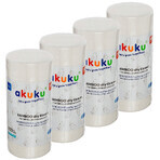 Akuku set, disposable bamboo towels for babies and children, 18 x 25 cm, in roll, 4 x 100 pieces