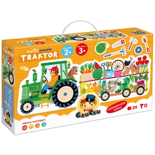 CzuCzu Moto Puzzle Tractor, puzzle pentru copii, 2-3 ani, 24 elemente