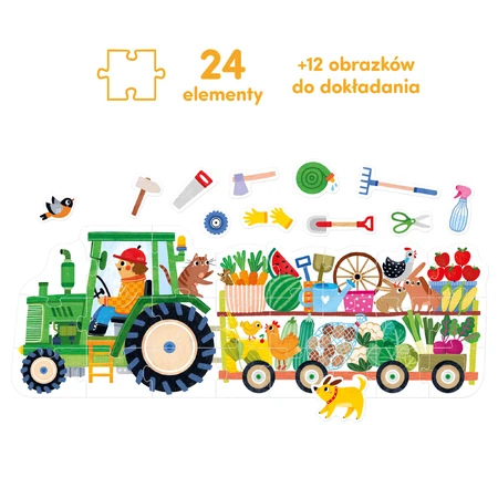 CzuCzu Moto Puzzle Tractor, puzzle for children, 2-3 years, 24 elements