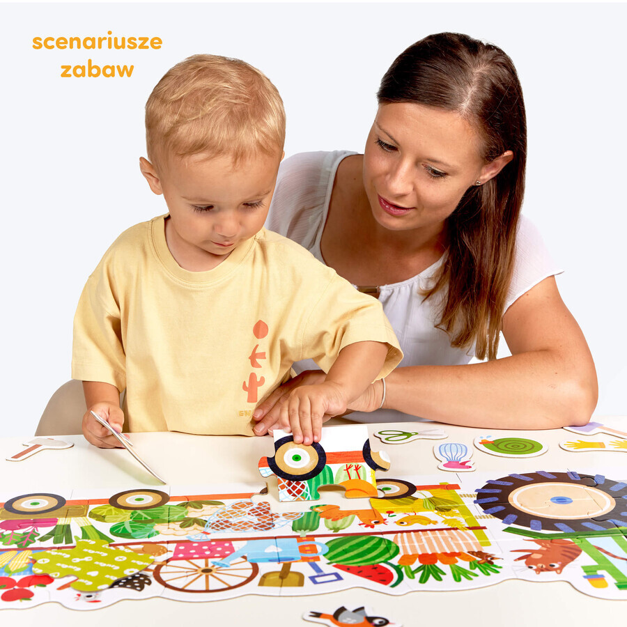 CzuCzu Moto Puzzle Traktor, Puzzle für Kinder, 2-3 Jahre, 24 Elemente